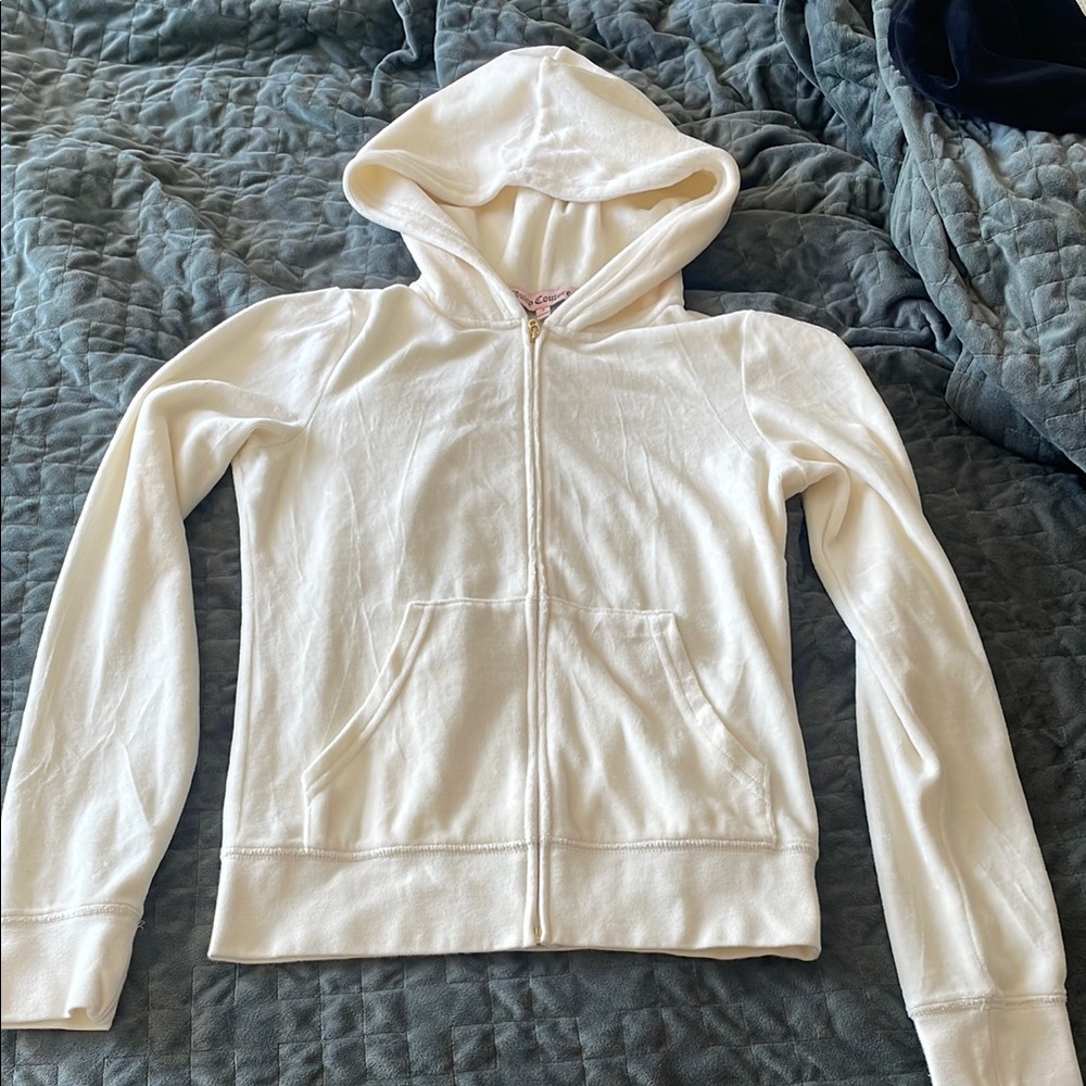 Juicy Couture Cream Fitted Zippered Hoodie